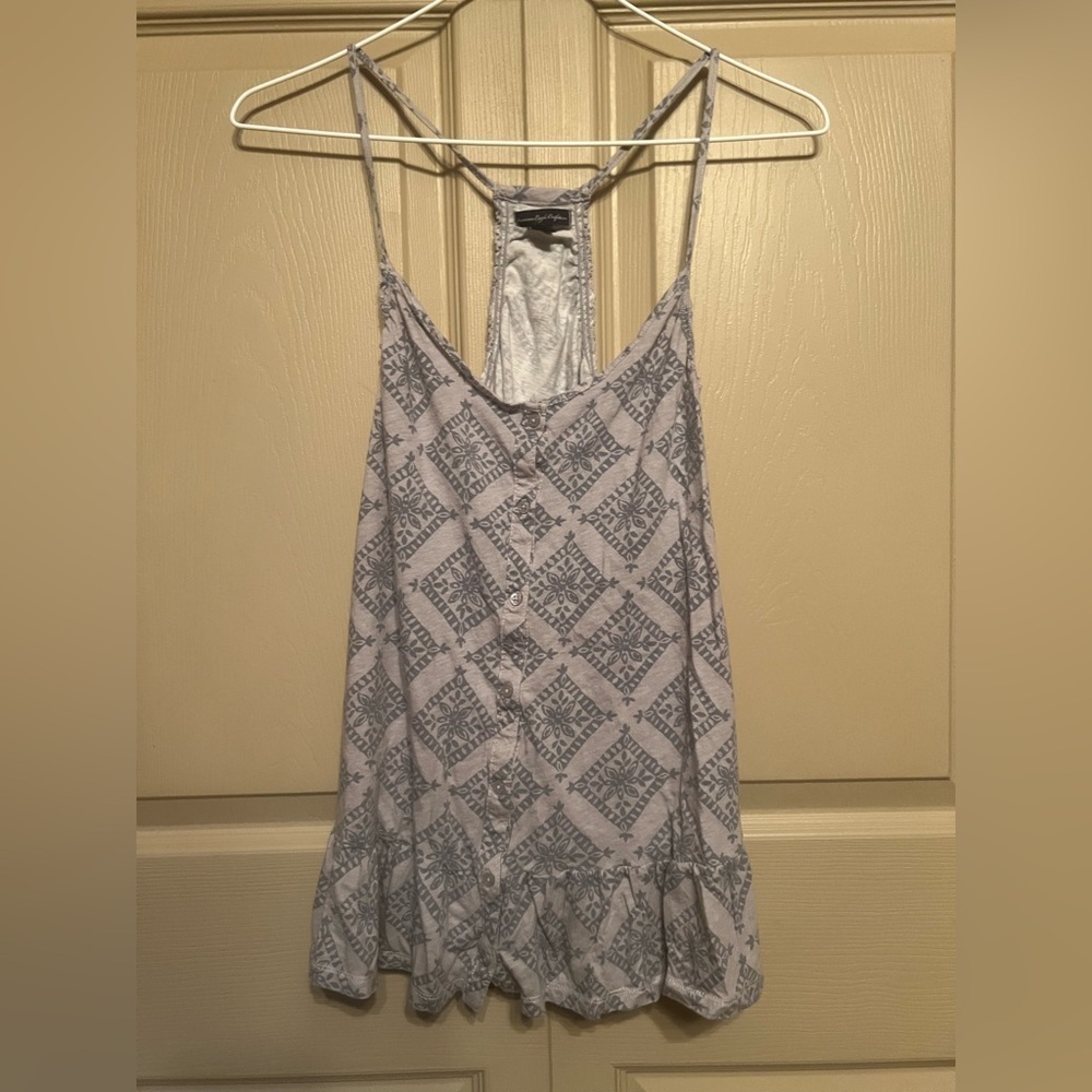American Eagle Outfitters Gray Asymmetrical Peplum Camisole